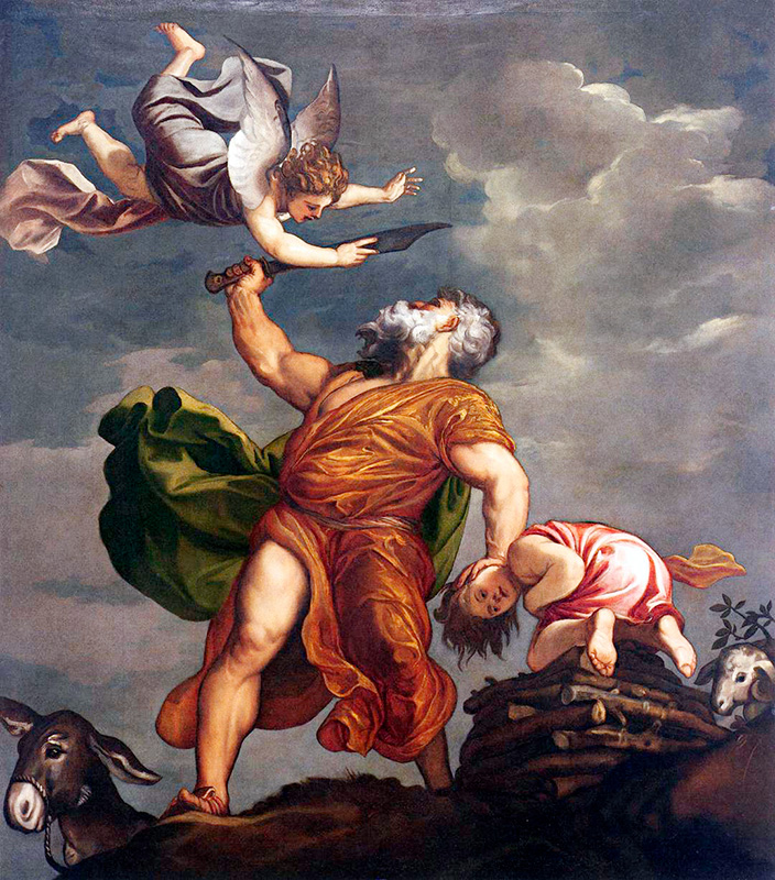 El sacrificio de Isaac de Tiziano Vecellio en Santa Maria della Salute de Venecia
